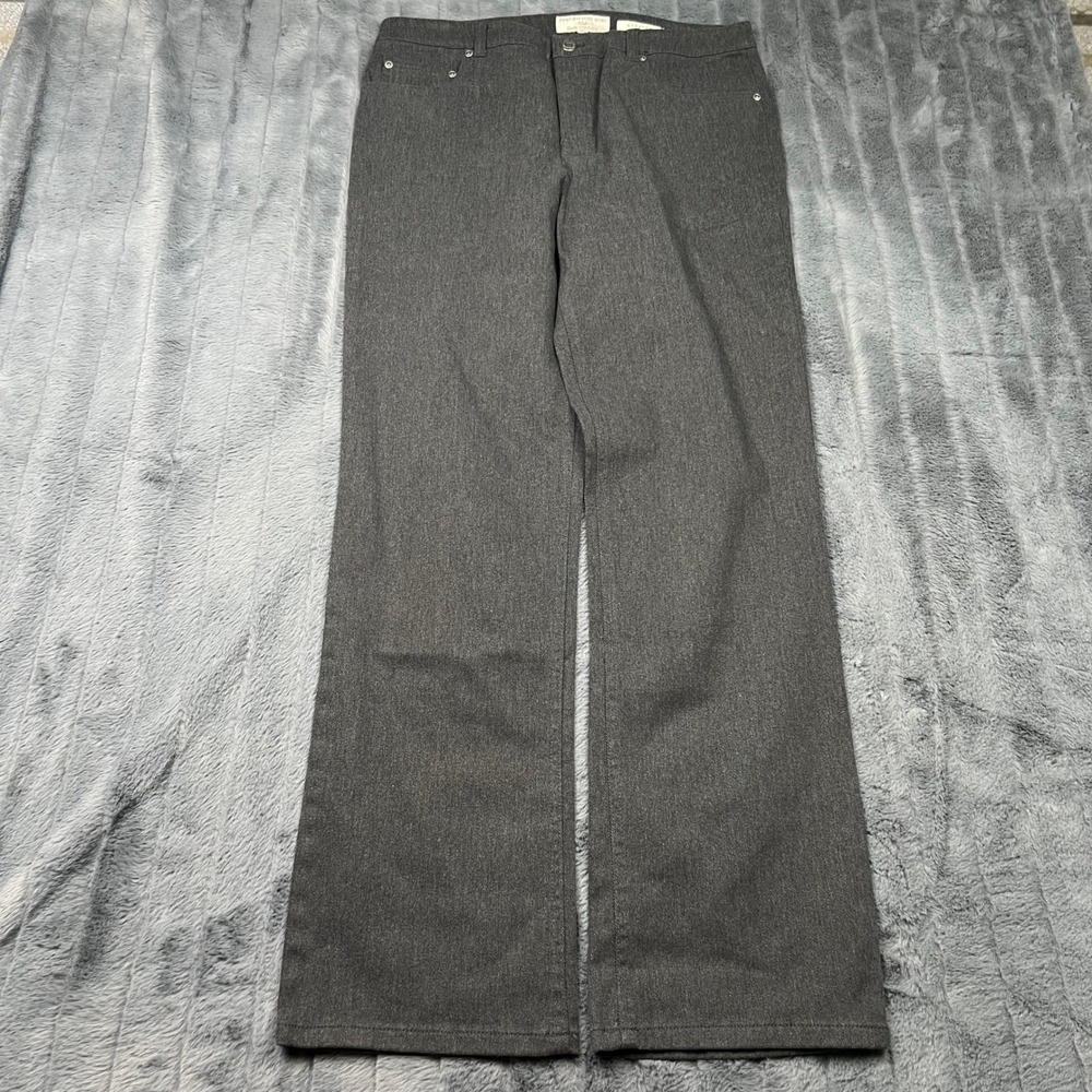 Jones New York Sport Shape Control Gray Stretch Straight Leg Pants Womens 12